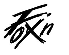 the word foxn written in black ink on a white background