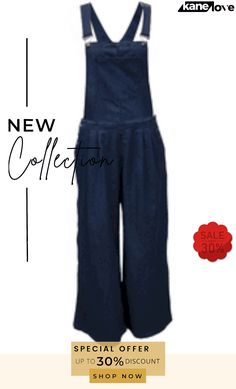 Casual Solid Pocket Fold Strapless Jumpsuits Spring Strapless Wide-leg Jumpsuit With Pockets, Full-length Denim Blue Jumpsuit With Pockets, Beach Wide-leg Jumpsuits And Rompers With Pockets, Blue Non-stretch Solid Color Jumpsuits And Rompers, Denim Blue Cotton Non-stretch Jumpsuits And Rompers, Strapless Jumpsuit, Chic Casual, Elevate Your Style, Your Style