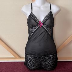 Nwot Nightie. Please, Ask Questions. Thank You Black Sleepwear For Sleepovers, Black Coquette Sleepwear For Sleepover, Coquette Black Sleepwear For Sleepover, Pink Coquette Sleepwear For Night, Women's Intimates, Black Pink, Pink, Women Shopping, Black