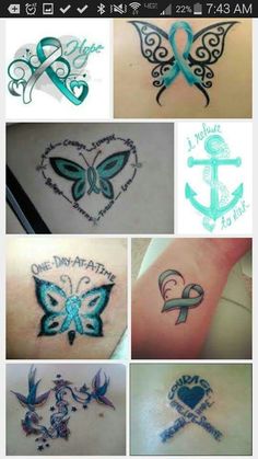 some tattoos that are on someone's stomach