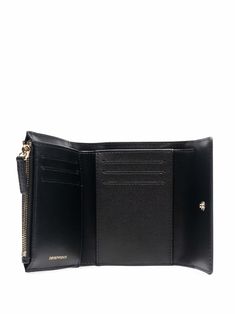 Black classic leather wallet from EMPORIO ARMANI featuring bi-fold design, internal card slots, internal zip-fastening pocket and internal note compartments. | Emporio Armani Classic Leather Wallet Luxury Classic Wallet In Saffiano Leather, Armani Wallet, Trifold Wallet, Classic Leather, Men's Collection, Free Shopping, Giorgio Armani, Luxury Boutique, Emporio Armani