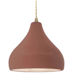 Radiance 11.5"W Droplet Brass Beige Cord Pendant w/ Canyon Clay Shade Justice Design, Shades, Brass, Pendant