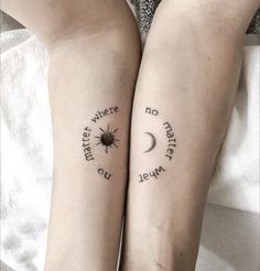 two people with matching tattoos on their arms that say, there is no planet left behind