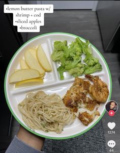 a person holding a white plate with food on it and an instagram sticker above the plate