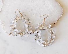 Bridal chandelier earrings Dangle earrings Hoop earrings | Etsy Bride Earrings Pearl, Bridal Chandelier Earrings, Vowel Renewal, Wedding Earrings Chandelier, Bridal Jewellery Earrings, Wedding Earrings Studs, Bridal Earrings Chandelier, Wedding Studs, Gold Earrings Wedding