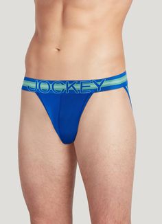 Engineered to offer total support without the squeeze, the Jockey® Sport Stability Microfiber Jock Strap minimizes bounce to help keep you focused, comfortable, and in place so you can give workouts your all. | Jockey® Sport Stability Pouch Microfiber Jock Strap in Bluest Blue Jockey Mens, Dance Leggings, Teal Leather, Have Faith, Apparel Accessories, Anatomy, Pouch, Leggings, Outfit Accessories