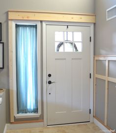 Entryway Makeover: How to Add Trim + Board & Batten Greige Walls, Entryway Makeover, Stair Makeover, Board Batten, Diy Wainscoting, Trim Board, Mudroom Decor, Board And Batten Wall, Wall Trim