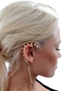 Rad Spiked Ear Cuff Baby Ear Piercing, Spike Ear Cuff, 5 Below, Ear Climbers Earrings, Ear Climber, Ear Stack, Climber Earrings, Cuff Rings, Ear Cuffs