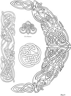 an intricate celtic design in black and white, with the word's initials on it