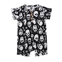 💀 100% cotton unisex romper 💀 Popper fastening around legs 💀 Machine Washable 💀 0-3 months up to 18-24 months 💀 Print also available as a dress, sleepsuit, vest or hat. 0-3 months -  Chest 21cm 3-6 months -  Chest 22cm  6-12 months -  Chest 23cm  12-18 months -  Chest 24.5cm  18-24 months -  Chest 25.5cm 🤘 Our unique clothing makes the perfect item for gifting! We cater from newborn up to age 7 - you can browse our full range at https://www.etsy.com/uk/shop/Metallimonsters 🌎 Worldwide shi Cotton Jumpsuits And Rompers With Cartoon Print For Playwear, Cotton Cartoon Print Jumpsuits And Rompers For Playwear, Printed Short Sleeve Bodysuit For Summer, Unisex Graphic Print Bodysuit For Summer, Playful Cotton Short Sleeve Jumpsuits And Rompers, Short Sleeve Cotton Jumpsuits For Playwear, Playful Cotton Jumpsuits And Rompers With Short Sleeves, Black Cotton Short Sleeve Bodysuit For Summer, Printed Cotton Short Sleeve Bodysuit For Summer