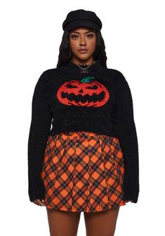 base Pumpkin Carver, Plus Size Costumes, Black Clothes, Cut It Out, Costume Store, Free Socks, Crop Sweater, Black Doll, Mock Neckline