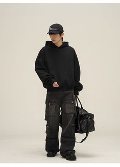 Heavy cotton hoodie, paneled construction, rib knit cuffs and hem, dropped shoulders, kangaroo pocket. Composition - Cotton Sizing: US/EU Regular Fit Model: 178cm/58kg 5’10/128lbs wearing size L Techwear Cotton Sweatshirt With Kangaroo Pocket, Techwear Sweatshirt With Ribbed Cuffs For Streetwear, Techwear Hoodie Sweatshirt With Ribbed Cuffs, Black Hoodie With Pockets For Urban Adventures, Techwear Sweatshirt With Ribbed Cuffs, Streetwear Relaxed Fit Sweatshirt With Pockets, Hip Hop Style Hoodie Outerwear With Pockets, Hooded Hoodie With Ribbed Cuffs For Urban Adventures, Urban Hoodie With Ribbed Cuffs