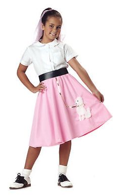 Child 50s Pink Poodle Skirt Grease Costume Poodle Skirt 50s, Girls Poodle Skirt, Poodle Skirt Costume, Grease Costume, 50s Costume, California Costumes, Pink Costume, Poodle Skirt