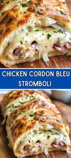 chicken cordon bleu stromboli is an easy and delicious appetizer