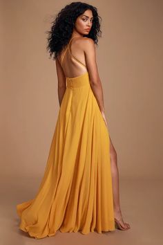 Dresses for Women | Best Women's Dresses Online - Lulus Mustard Dress Outfit Wedding, Mustard Yellow Bridesmaid Dresses, Dark Yellow Dress, Mustard Dress Outfit, Mustard Yellow Bridesmaid, Mustard Bridesmaid Dresses, Mustard Yellow Bridesmaid Dress, Mustard Yellow Outfit, Dreamy Romance