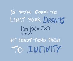 a blue poster with the words if you're going to limit your dreams