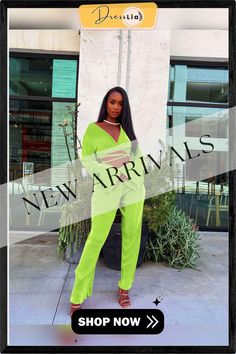 Long Sleeve Pleated Lace Up Crop Top Wide Leg Pants Suit Spring Long Sleeve Two-piece Pantsuit, Chic Green Pant Set For Spring, Spring Season V-neck Sets For Night Out, Spring V-neck Sets For Night Out, Spring Green Two-piece Pant Set, Green Two-piece Pant Set For Spring, Green Pant Set For Spring, Casual Green Long Sleeve Pantsuit, Two-piece V-neck Pant Set For Spring