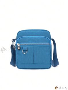 Bird in Bag - Water-Resistant Nylon Crossbody Bag for Women Versatile Blue Portable Shoulder Bag, Blue Functional Portable Shoulder Bag, Blue Nylon Shoulder Bag For Outdoor, Functional Blue Nylon Shoulder Bag, Blue Nylon Crossbody Shoulder Bag, Blue Rectangular Nylon Shoulder Bag, Blue Nylon Rectangular Shoulder Bag, Functional Blue Shoulder Bag With Mobile Phone Holder, Blue Nylon Bag With Zipper Pocket