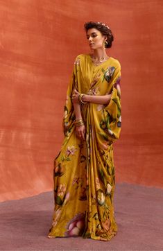 Experience effortless charm with the maisha kaftan in a mustard shade. The flowing drape and whimsical floral motif design make this kaftan a stylish choice for a relaxed and carefree party look. Floral Motif Design, Indo Western Outfits, Kaftan Pattern, Kaftan For Women, Tuxedo Accessories, Tulip Garden, Beach Wedding Guests, Maxi Kaftan, Summer Bride