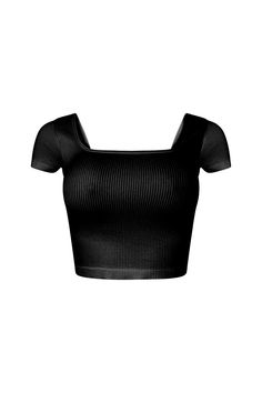 Basic short sleeve ribbed crop top featuring a square neckline Slip on closure Bra friendly Runs true to size Ribbed Fitted Crop Top With Short Sleeves, Ribbed Fitted Short Sleeve Crop Top, Casual Ribbed Crop Top With Square Neck, Ribbed Square Neck Fitted Top, Black Ribbed Scoop Neck Crop Top, Stretch Ribbed Crop Top With Short Sleeves, Trendy Ribbed Crop Top With Square Neck, Summer Ribbed Crop Top With Short Sleeves, Fitted Ribbed Crop Top With Square Neck