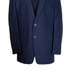 This Chiragh Apparel blazer is an elegant upgrade on dapper tailoring and features rich shades in a sumptuous fabric for elegant opulence. Fashioned from 100% premium quality cotton, this pinstripe blazer features full lining in Japanese silk, a notch lapel, two-button closure and a single-vented back. A left chest pocket and three flap pockets appoint the front while the inside has two (2) pockets on the left and one (1) pocket on the right. A flash of contrast piping is added to the jacket lin Professional Blue Blazer For Formal Occasions, Blue Business Casual Blazer In Suiting Fabric, Navy Fitted Blazer With Suit Collar, Blue Notch Lapel Blazer In Suiting Fabric, Blue Single Breasted Blazer With Suit Collar, Classic Long Sleeve Suit For Office Wear, Blue Notch Lapel Blazer, Formal Blazer With Pockets In Suiting Fabric, Formal Blazer In Suiting Fabric With Pockets