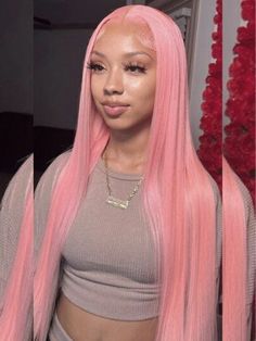 quick hairstyles for black women Light Pink Hair, Hairstyles Black Women, Quick Weave Hairstyles, Pink Wig, Rose Bonbon, Colored Wigs, Hairstyles For Black Women, Front Lace Wigs Human Hair, Hairstyles Black