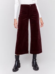 Step into stylish comfort with these corduroy flare pants. The patch pockets and flare leg bring a retro touch to your wardrobe, while the mid-rise waist ensures a flattering fit. Ideal for dressing up or down, these pants are a versatile addition to your closet. Pair them with boots for a chic ensemble or sneakers for a more relaxed vibe. Flare leg Cropped length Stretch corduroy fabric Two front patch pockets and two back patch pockets Mid-rise waist Plum Fabric, Corduroy Flare Pants, Corduroy Material, Liverpool Jeans, Fall Plaid, Cropped Flares, Fall Shopping, Pocket Pants, New Tops