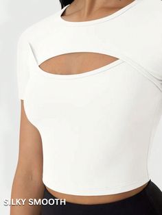 Nylon Teen Girl Cut Out Front Hooded Crop Top Tee,Yoga T Shirts White   Short Sleeve Knitted Fabric  None Slight Stretch Summer Teen Girls Activewear, size features are:Bust: ,Length: ,Sleeve Length: White High Stretch Crew Neck Crop Top, High Stretch Sportswear Tops For Summer, Breathable White Crop Top For Yoga, High Stretch Summer Sportswear Tops, White High Stretch Moisture-wicking Crop Top, White High-stretch Moisture-wicking Crop Top, High Stretch White Moisture-wicking Crop Top, White High Stretch Crop Top For Yoga, White Stretch Crop Top For Yoga