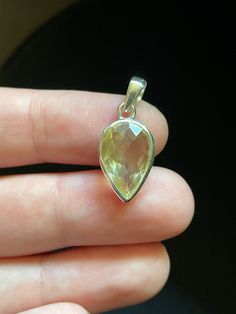 This small inverted teardrop pendant is handmade with genuine Oregon Sunstone in solid Sterling Silver and features a rose cut. Sunstone is the state gem of Oregon, found only in a small area near Plush, OR. Sunstones are feldspar crystals in the Labradorite/Moonstone family that formed millions of years ago in very small pockets in lava rock. Relatively speaking this is a large piece, as these special little crystals are very rare!  Oregon Sunstone can have different color play, from green to r Teardrop Faceted Citrine Jewelry, Faceted Teardrop Citrine Jewelry, Silver Teardrop Gemstones, Teardrop Citrine Gemstone Jewelry, Citrine Teardrop Pendant Jewelry, Faceted Citrine Drop Jewelry, Yellow Faceted Teardrop Jewelry, Oregon Sunstone, Celebrate Good Times