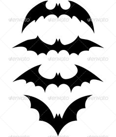 three black bats on white background - halloween seasons