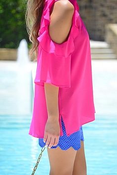 Mckell Top, Hot Pink :: SPRING FORWARD :: The Blue Door Boutique Summer Tops With Ruffle Sleeves For Day Out, Ruffle Sleeve Tops For Summer Day Out, Trendy Cold Shoulder Summer Blouse, Spring Vacation Cold Shoulder Tops, Summer Off-shoulder Ruffled Tops, Summer Cold Shoulder Blouse For Day Out, Off-shoulder Ruffled Tops For Summer, Off-shoulder Ruffled Summer Tops, Vacation Off-shoulder Ruffled Blouse