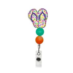 This Sea Shell Flip Flop Badge Reel is the perfect way to make a big splash at the office! Showing off your beach-loving personality with style, its beaded design and retractable, swiveling capabilities keep your ID or access badge just where you need it! Let your coworkers know you don't mess around when it comes to 'work-cessories'! Adjustable Multicolor Retractable Badge Reel, Adjustable Retractable Multicolor Badge Reel, Multicolor Retractable Badge Reel, Fun Multicolor Adjustable Badge Holders, Loving Personality, Big Splash, Id Badge, Trendy Accessories, Sea Shell