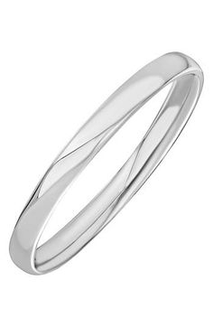 This slim, handcrafted band in high-polished 14-karat white gold is an understated beauty whether worn solo or stacked. 1/8" stackable width 14k gold Made in Italy Elegant White Gold Stackable Rings With Thick Band, Sleek Polished Bangle Jewelry, Sleek Polished Bangle Bracelet, Minimalist Round Band Platinum Jewelry, Minimalist 14k White Gold Jewelry With Polished Finish, Elegant Stackable Thick Bands, Minimalist Platinum Round Band Jewelry, Minimalist Platinum Jewelry With Round Band, Minimalist Stackable White Gold Bangle