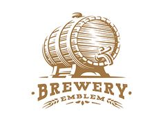 a barrel with the inscription brewery emblem