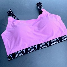 Juicy Couture Pink Seamless T-Shirt Bra Nwt Pink Bra Friendly Crop Top For Loungewear, Pink Sporty Crop Top For Loungewear, Pink Bra-friendly Crop Top For Loungewear, Stretch Pink Tops With Built-in Bra, Trendy Pink Bra Friendly Tank Top, Trendy Pink Bra-friendly Tank Top, Pink Stretch Tops With Built-in Bra, Pink Tops With Built-in Bra And Stretch, Trendy Pink Workout Crop Top