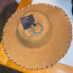 Gorgeous Sun Hat From Old Navy In Excellent Used Condition . Sunhat Fits Like A Small. Sold With A Pair Of Seed Bead Earrings From My Small Shop :) Thanks For Looking! Orange Spring Vacation Jewelry, Orange Bohemian Sun Hat, Multicolor Beaded Beach Hat, Beaded Multicolor Beach Hats, Spring Multicolor Beaded Hats, Orange Summer Beach Jewelry, Multicolor Beaded Summer Hat, Beaded Multicolor Summer Hats, Summer Multicolor Beaded Hats