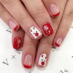 Buy Christmas Nails Fofosbeauty 24pcs Press on False Nails, Square Fake Nails, Christmas Cute Moose at Walmart.com Fake Acrylic Nails, Xmas Nail Art, Short Fake Nails, Nagel Tips, Manicure Tips, French Tip Acrylic Nails, Fake Nails With Glue, Stick On Nails, Xmas Nails