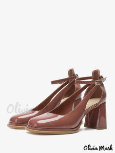 Olivia Mark - Elevate Your Style with Elegant Womens Square Toe Patent Leather Height Increasing Dress Pumps Shoes Pumps Heels, Patent Leather Dress, Kids Leather Shoes, Kids Snow Boots, Mens Snow Boots, Estilo Chic, Shoe Covers, Snow Boots Women, Patent Leather Pumps