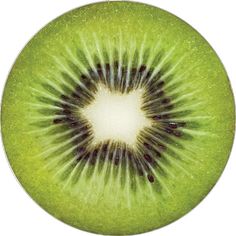 the kiwi is cut in half and ready to be eaten