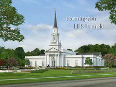 an artist's rendering of the exterior of a large white church with a steeple