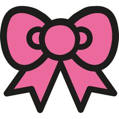 a pink bow with black dots on the top and bottom, as if it were an ornament