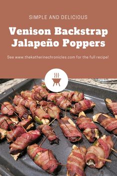 bacon wrapped jalapeno poppers with text overlay that reads simple and delicious