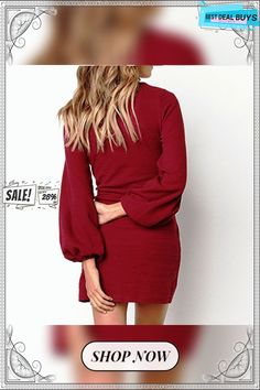 @ Women's Bandage Dress Long Sleeve Casual Round Neck Solid Color Dress Solid Color Sexy Dress Bodycon Dress Autumn Dresses Long Sleeve Bandage Dresses For Club, Long Sleeve Bandage Mini Dress For Night Out, Long Sleeve Bodycon Bandage Mini Dress, Long Sleeve Bandage Bodycon Dress For Night Out, Chic Long Sleeve Bandage Bodycon Dress, Long Sleeve Bandage Mini Dress For Date Night, Fitted Long Sleeve Bandage Mini Dress, Long Sleeve Bandage Mini Dress With Stretch, Bodycon Bandage Mini Dress