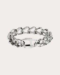 Crafted from plated sterling silver, this bracelet is formed from a seemingly infinite array of interlocked links. From STATEMENT’s Unchained Collection, pieces that symbolize endless possibility and unlimited potential. Clasp closure Rhodium-plated sterling silver Polish with soft cloth Made in France Measurements Width: 0.35in Circumference: 6.69in Silver Polish, Paris Woman, Bracelet Sizes, Silver Bracelets, Rhodium Plated, Made In France, Plating, Paris, France