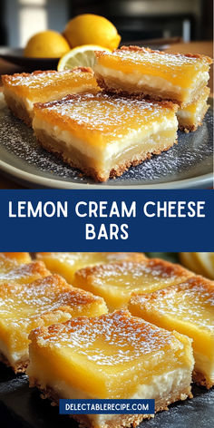 Treat yourself to a slice of sunshine with these delightful Lemon Cream Cheese Bars. The perfect balance of citrusy lemon and luscious cream cheese in each delicious square. #dessertinspo #tastytreats #bakingtime #foodbloggers #lemonlove