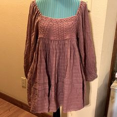 Absolutely Beautiful Dress. My Daughter Is A Size 00 And This Fell Off Of Her. She Says It’s Between A Small And Medium. Pretty Sure Either Small Or Medium Could Wear Because Of Elastic Tube Top Style Back. Can Be Worn Off Or On Shoulders. Lined With Pockets. Mauve. Great For Fall. I Waited Too Long To Return It Medium Pretty, Dress Tunic, Too Long, Beautiful Dress, Tube Top, Tunic Dress, My Daughter, Beautiful Dresses, Top Styles