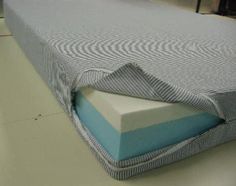 the mattress is folded up and ready to be used