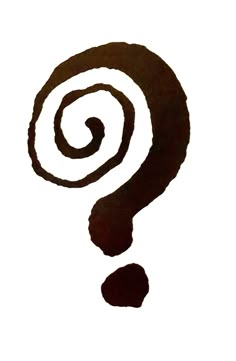 a black and white drawing of a question mark