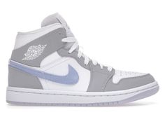 Jordan 1 Mid Wolf Grey, Air Jordan 1 Mid Grey, Jordan 1 Mid Women, Wolf Grey Jordans, Jordan 1 Mid White, Grey Jordans, Jordan Sneaker, Jordan Shoes Girls, All Nike Shoes