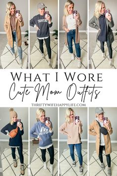 What I Wore: Cute Mom Outfits to Copy This Winter - Thrifty Wife Happy Life Mom Daily Outfits, Casual Mom Style Fall, Mom Volunteer Outfit, Weekend Casual Outfits Fall, College Moms Weekend Outfit, Field Trip Outfits For Mom, Zoo Day Outfit Fall, Casual Fall Mom Outfits 2023, Play Date Outfit For Mom Casual